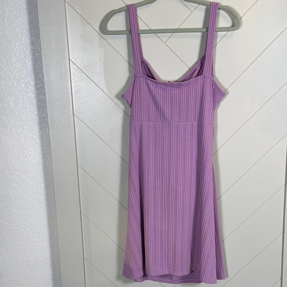 Topshop Purple Ribbed Dress with Knot Detail - Picture 4 of 11